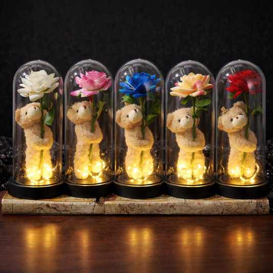 Miś z Różą w Szkle – idealny prezent dla dziewczyny